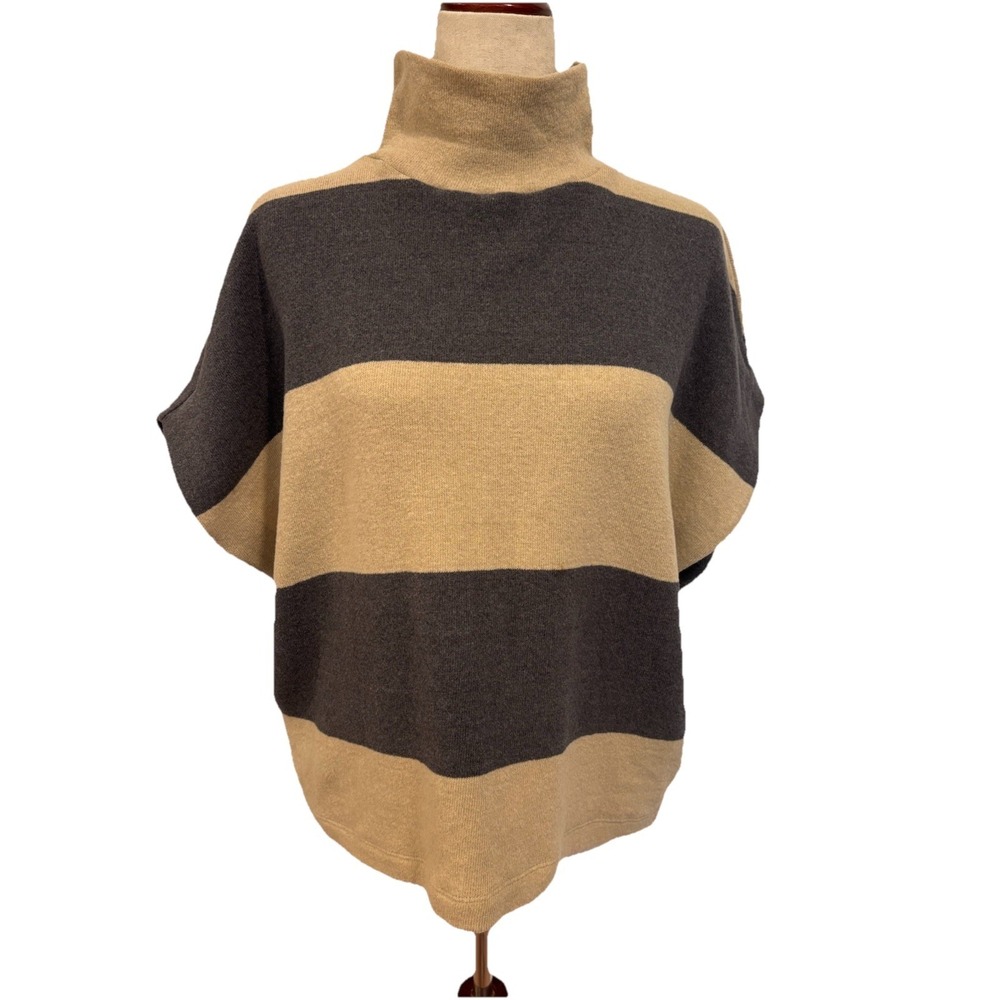 KAL‎ RIEMAN Funnel Neck Grey Beige Top Tunic Size XS